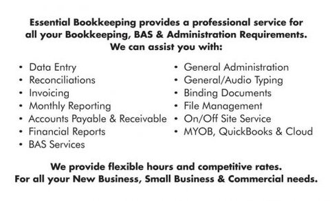 Essential Bookkeeping BAS & Administration Services - Adelaide Accountant 1