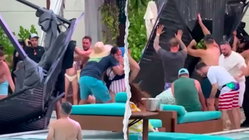 Terrifying scene unfolds as metal cabana frame crashes into packed casino pool area Adelaide Accountant
